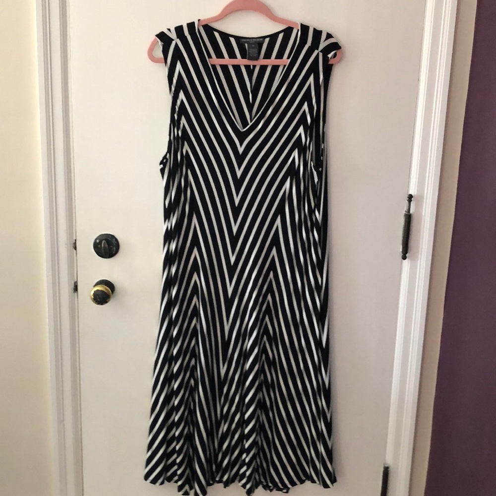 Black and white mid dress
